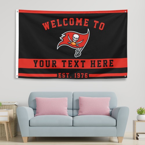 Personalized Tampa Bay Buccaneers 3x5 ft Flag Custom Football Welcome Banner - Picture 1 of 2