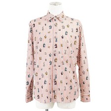 HERMES Playground Striped Shirt Clou de Selle L/S Men Size 15 3/4/40 Multicolor
