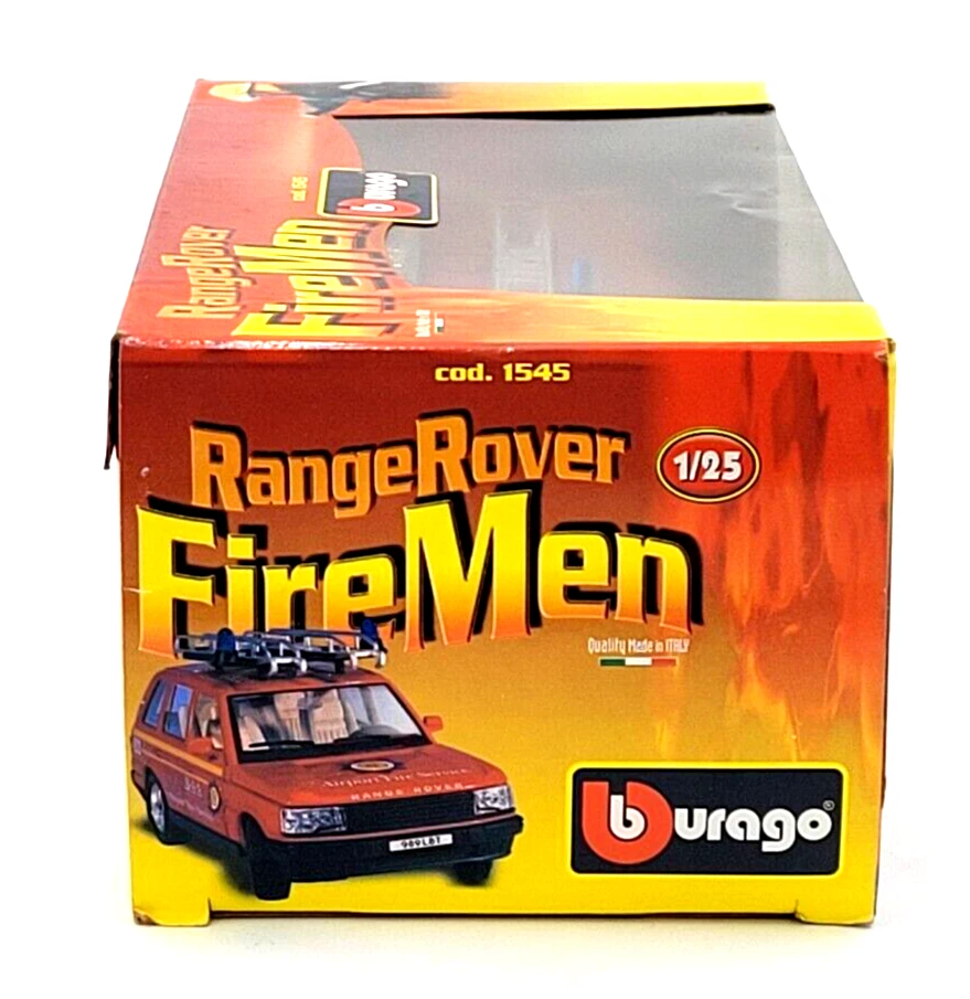 Burago Range Rover Fire Men 1:25 Scale Cod 1545 Red Collectible Diecast - Image 4 of 4
