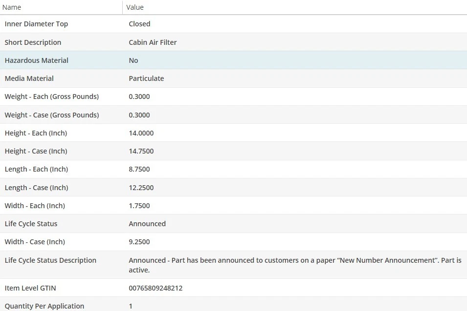 Filtro de aire de cabina WIX para VOLVO V70 1998-2000 L5-2,3 L Foto 4 de 4