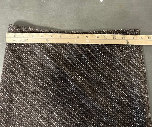The Limited Brown Tweed Long A-Line Skirt Sequin Silver Straight Knee Length 6 - Picture 5 of 8
