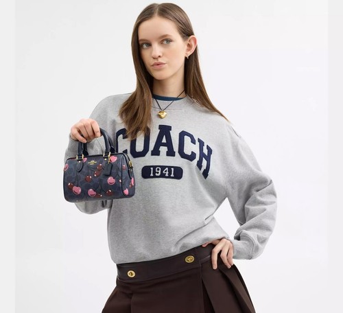 NWT Coach Mini Rowan Crossbody Bag In Signature With Cherry Print 🍒 CY741/CY745 - Picture 34 of 47