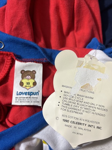 Vintage 90s LoveSpun Elephant Sailboat One Piece Romper Size 18M NWT - Picture 5 of 5