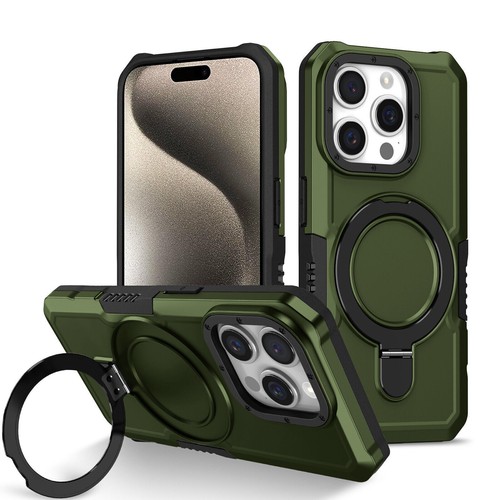 For iPhone 15 Pro Max 14 13 12 11 XR 7+ 8 Shockproof Ring Stand Hard PC TPU Case - 第 12/109 張圖片