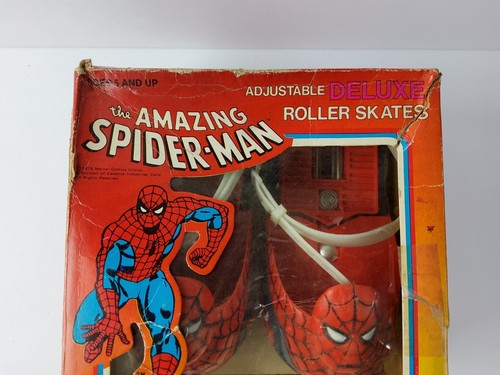 Vintage 1979 The Amazing Spider-Man Kinder verstellbare Rollschuhe Laramie mit Box - Bild 5 von 13