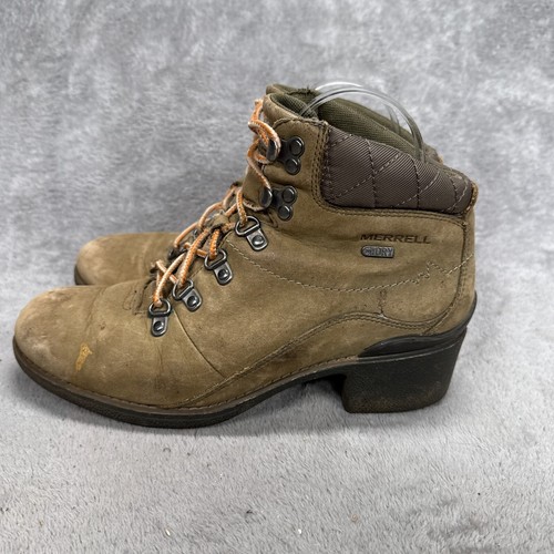 Merrell Chateau Boots Womens 8.5 Mid Brown Leather Hiking Heel J45540 - 第 2/23 張圖片