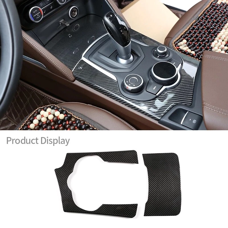Carbon Fiber Car Interior Central Control Gear Trim For Alfa Romeo Stelvio 2019 Foto 2 de 4