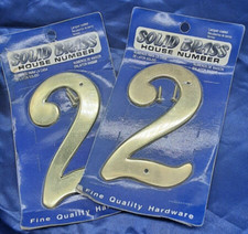  2  Number  2  L.G. Sourcing, Inc. 5 1/4 x 3 large Solid Brass House Number
