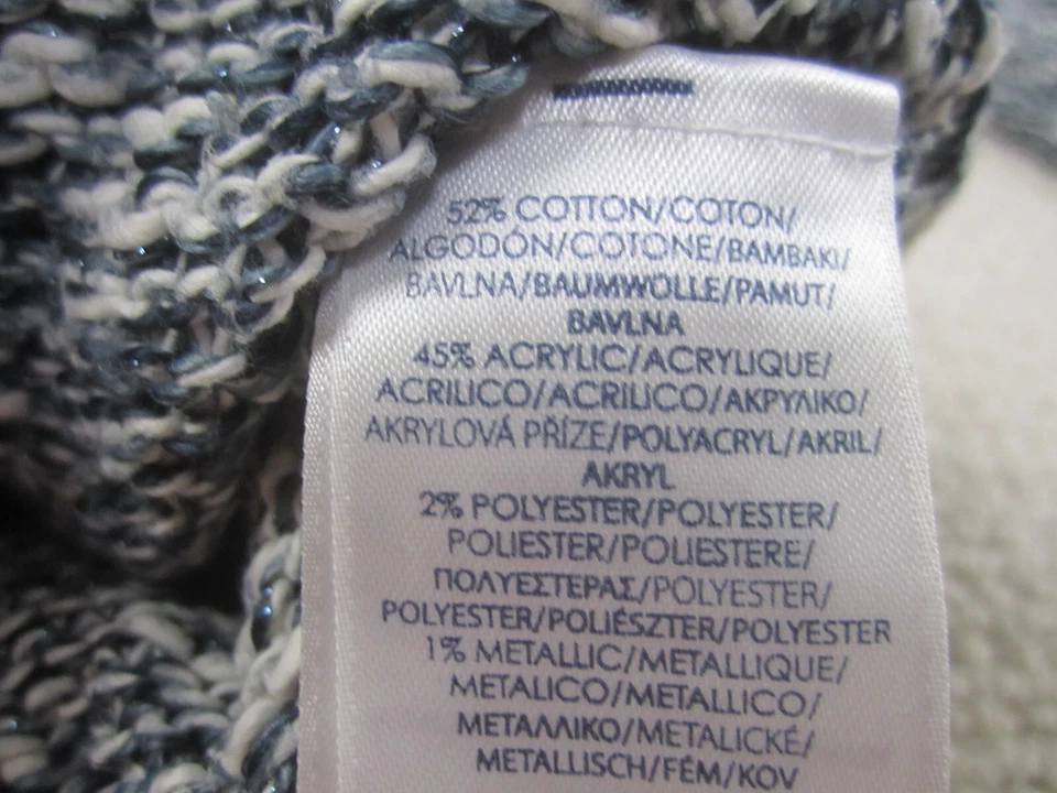 Suéter Chaps Mujer XL Gris Tejido Cuello en V Informal Pullover Manga Larga Algodón Acrílico Foto 4 de 4