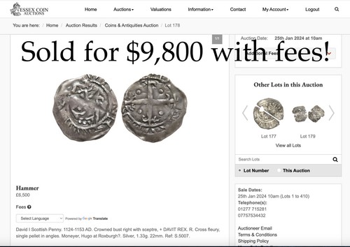 SCOTLAND. David I, 1124-1153. Silver Penny, S-5007, Extremely Rare, NGC VF Det - Picture 5 of 6