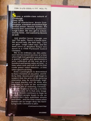 Stephen King Christine True Erstausgabe sehr guter Zustand - Bild 2 von 7