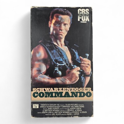 Commando (1986) VHS CBS FOX Video #1484 Arnold Schwarzenegger Classic