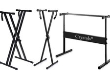 Double Braced Height Adjustable X Frame Music Piano Keyboard Stand & Bench Chair