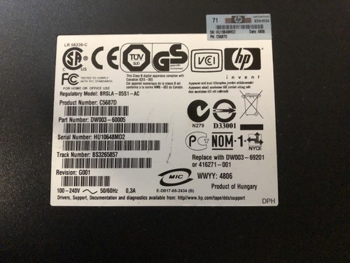 C5687D Dat 72gb Ext Tape Drive - Photo 3/3