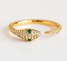 Snake Emerald Ring 18k Gold Plated Ring Gold Snake Valentine day Gift