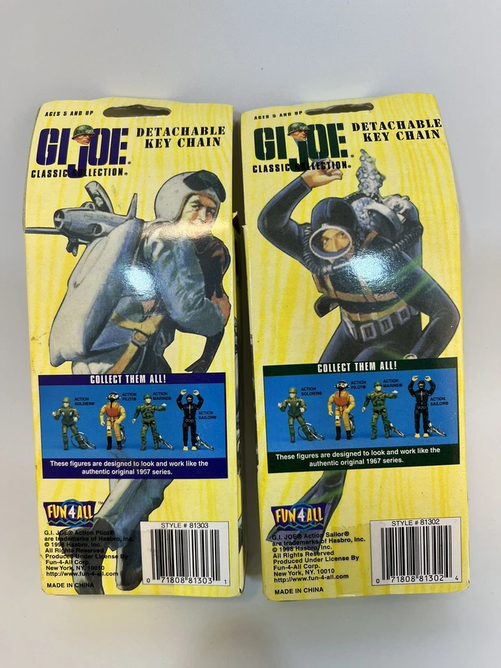 NUEVO 2 GI Joe Clásico Desmontable Llavero Acción Piloto Serie 1967 Hasbro 1998 Foto 2 de 4