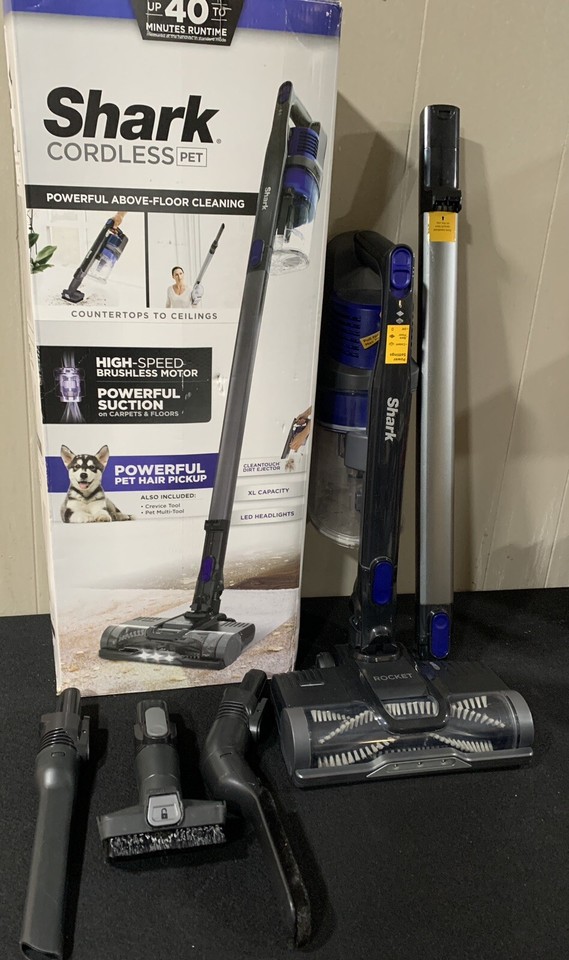 Shark IX141 Pet Cordless Stick Vacuum with XL Dust Cup LED Headlights