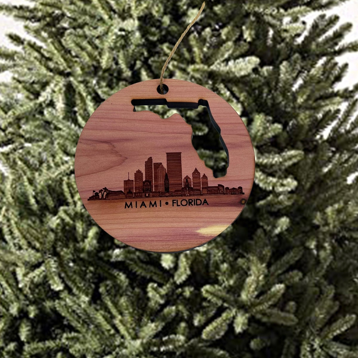 Miami FL - Cedar Ornament Miami FL - Cedar Ornament
