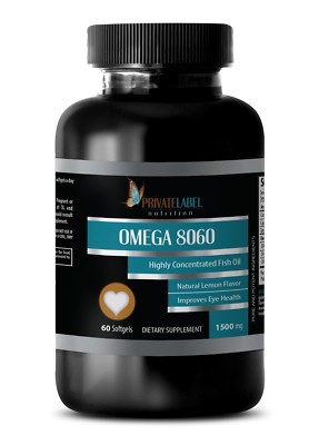 Natural Fish Oil Omega-3 6 9 1500mg - From Norway NON-GMO - 1 Bottle 60 Softgels