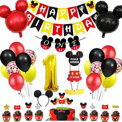 Decoracion De Cumpleanos Globos Para Fiestas Mickey Mouse Primeros 1 Ano Ninos For Sale Online Ebay