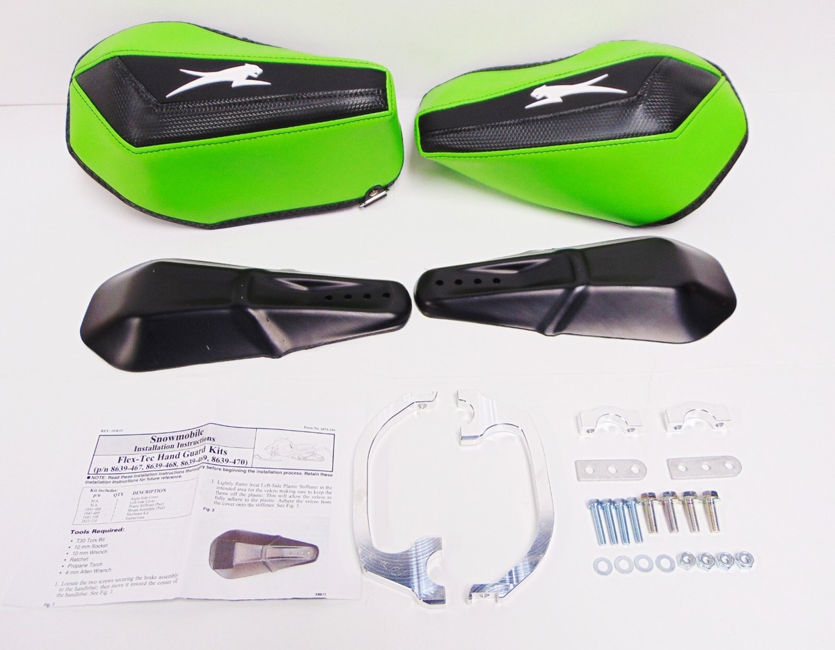 OEM Arctic Cat Snowmobile Medium Green FlexTec Handguards 8639-469