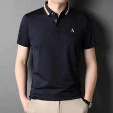Men's Summer Polo Shirt Light Embroidery Sport Short Sleeve Loose Polo Shirt