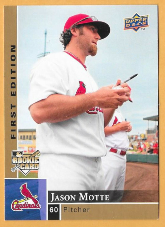 Carlisle Baseball ジャケット Steve Martin 14 JASON MOTTE ST. LOUIS CARDINALS #387 - UPPER DECK FIRST EDITION NM