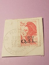 Timbre de France n°2530 Liberté de Gandon 0,31 ECU/2,20 F rouge de 1988 oblitéré