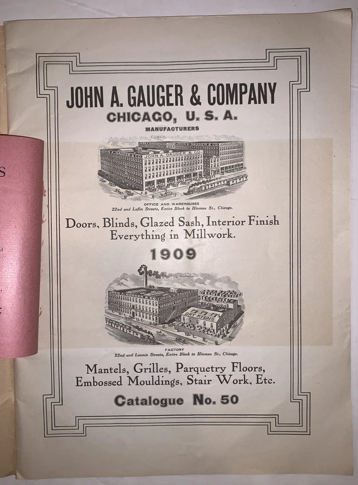 TRADE CATALOG, 1909, JOHN A GAUGER & COMPANY, MANTELS, GRILLS, ARCHITECTURE - Image 3 of 4