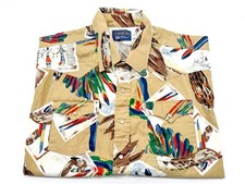 Panhandle Slim 19 XXL Pearl Snap Tribal Native American Feathers Made in USA