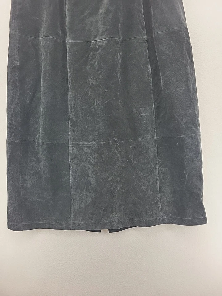 Dialogue Skirt Womens Black 20 Plus Suede Lined A-Line Straight Maxi Long - Image 3 of 4