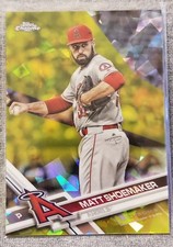 2017 Topps Chrome Sapphire Gold Refractor 3/5 Matt Shoemaker Angels Card #71
