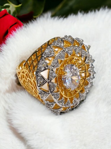 NEW Indian Artificial Gold plated Bollywood Traditional AD CZ Party Ring Wedding - Picture 7 of 12