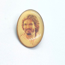 Jesus Smiling Oval Pin Lapel Enamel Collectible