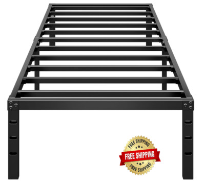 Marco Base Plataforma De Cama De High Twin Para Adultos Niños 18 Pulgadas NUEVO