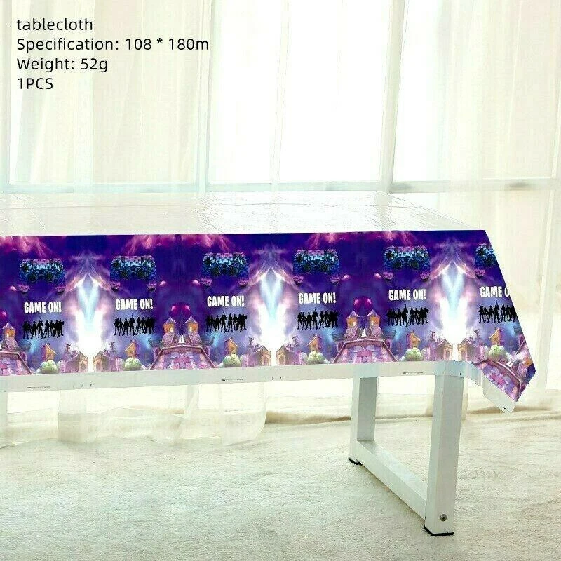 VIDEO GAME ON BATTLE FORTNIT TABLE COVER CLOTH PARTY BIRTHDAY DECORATION