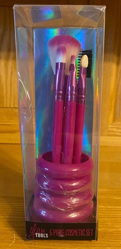 Glam Tools 6 Pc. Cosmetic Brush Set Purple with Holder Makeup Brush Set NEW! - Picture 2 of 10