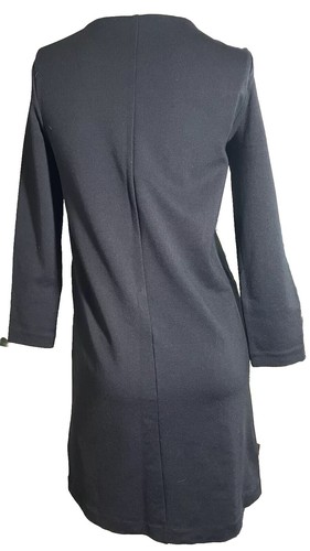 Women’s Black Dress Size XS Jersey Knee Length Long Sleeve Smart Casual Work H&M - Picture 4 of 9