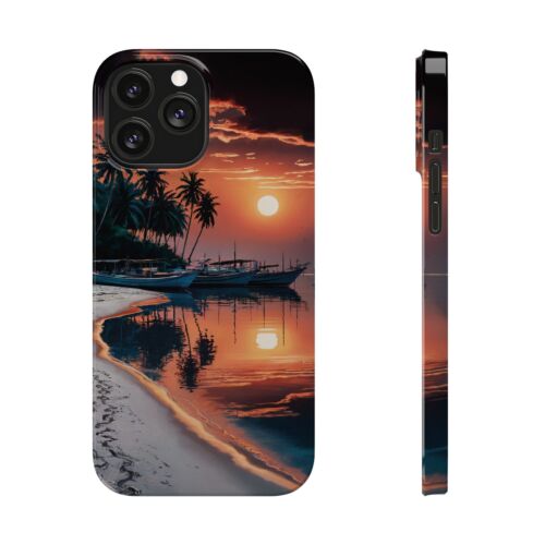 Für iPhone 16 Pro Max, 15, 14, 13-11 Slim Handyhülle Tropical Sunset Strand Cover - Bild 49 von 83