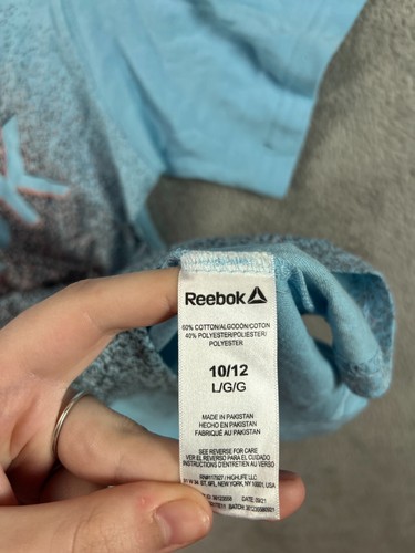 REEBOK Boys 2XL Teen 18 T Shirts Sky Blue NEW Crew Graphic Logo Short Sleeve NWT - Picture 11 of 12