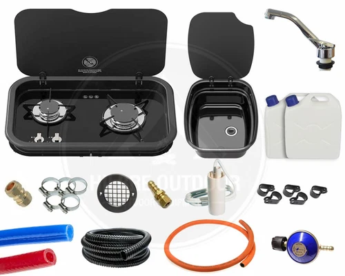 THETFORD TOPLINE 165 BLACK ARGENT SINK MIXER TAP GAZ REG CONVERSION KIT