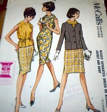 LOVELY VTG 1960s DRESS BLOUSE JACKET SKIRT McCALLS Sewing Pattern 12/32 FF