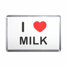 Milk I Love Heart Plastic Fridge Magnet (S, M, L, XL)