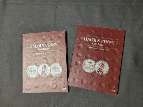 Hirschhorn Folder Lincoln Penny Collections No. 1 + 2 1909 "to Date"; 67 coins