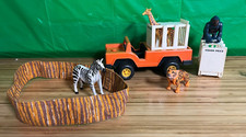 Vintage Fisher Price  Safari pieces - truck, 2 cages, 4 animals & 1 figure