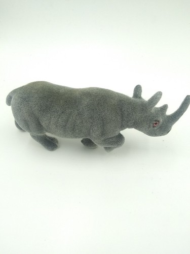 Small Vintage Flaked gray rhino and hippopotamus Figurines 4"x 1.75"Africa Safar - Picture 5 of 13