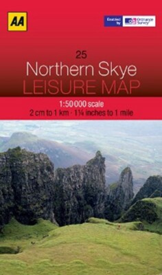 AA (25) Northern Skye Leisure Map enabled by OS scale 1:50 000