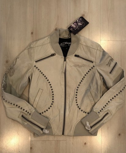 WOMEN RARE ED HARDY LEATHER JACKET COOL 