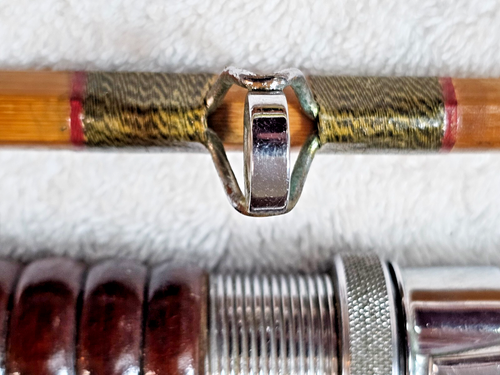 VTG 1950s Sakura Rainbow 102 Bamboo Rod Set w/ Rare Mahogany Saltwater Rod Japan - Picture 13 of 24