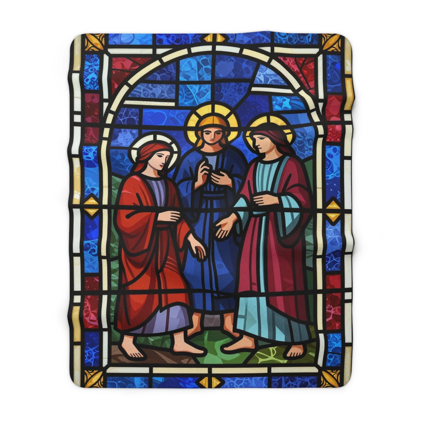 Gideon And The Fleece Stained Glass Sherpa Blanket